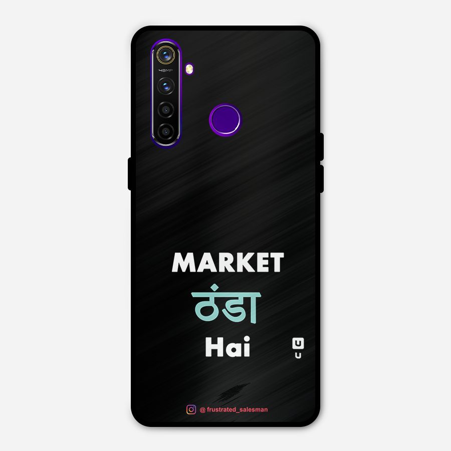 Market Thanda Hai Black Metal Back Case for Realme 5 Pro