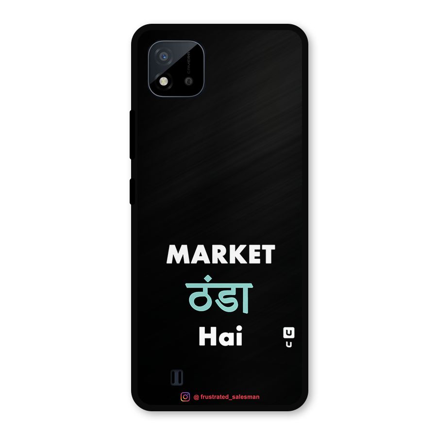 Market Thanda Hai Black Metal Back Case for Realme C11 2021