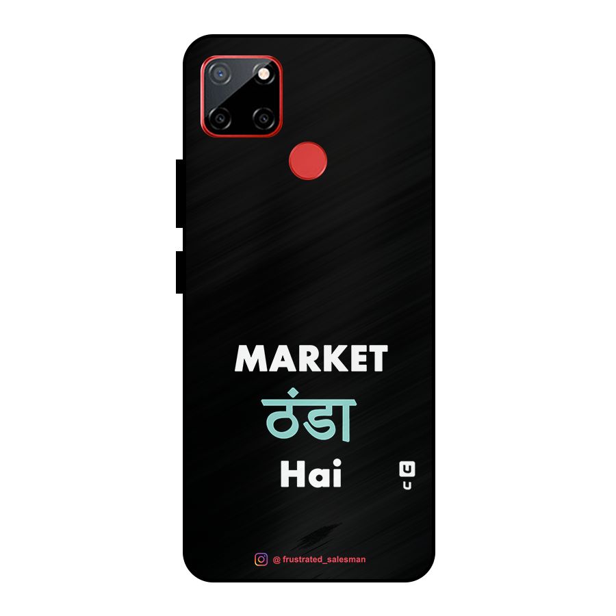 Market Thanda Hai Black Metal Back Case for Realme C12