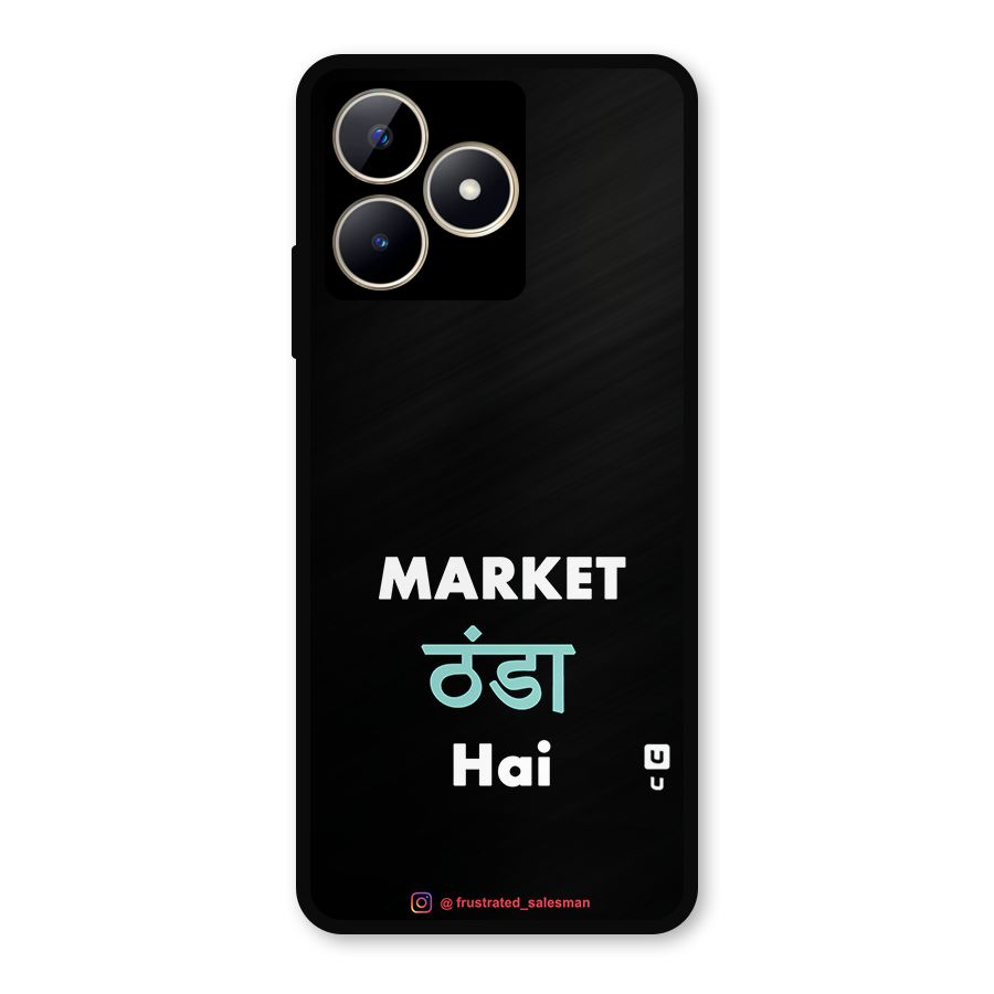 Market Thanda Hai Black Metal Back Case for Realme C53