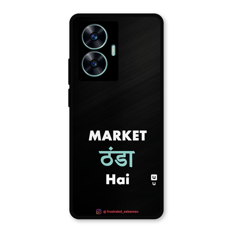 Market Thanda Hai Black Metal Back Case for Realme C55