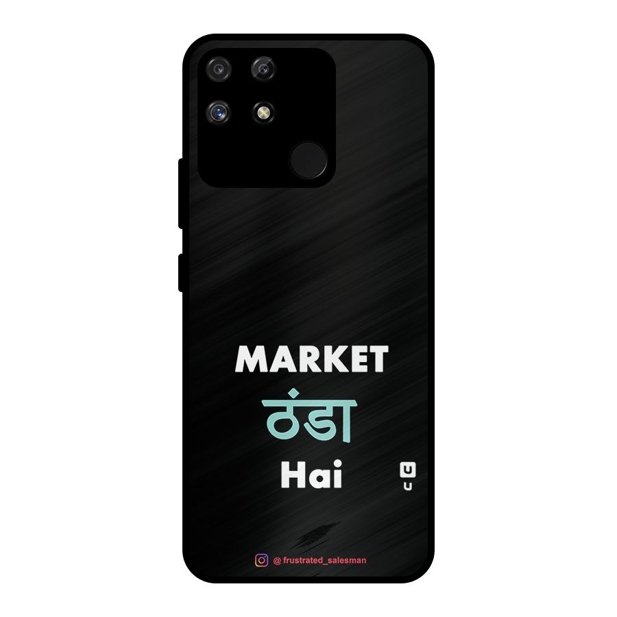 Market Thanda Hai Black Metal Back Case for Realme Narzo 50A