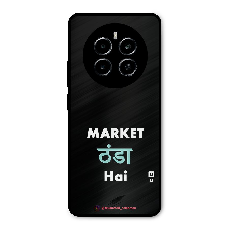 Market Thanda Hai Black Metal Back Case for Realme P1