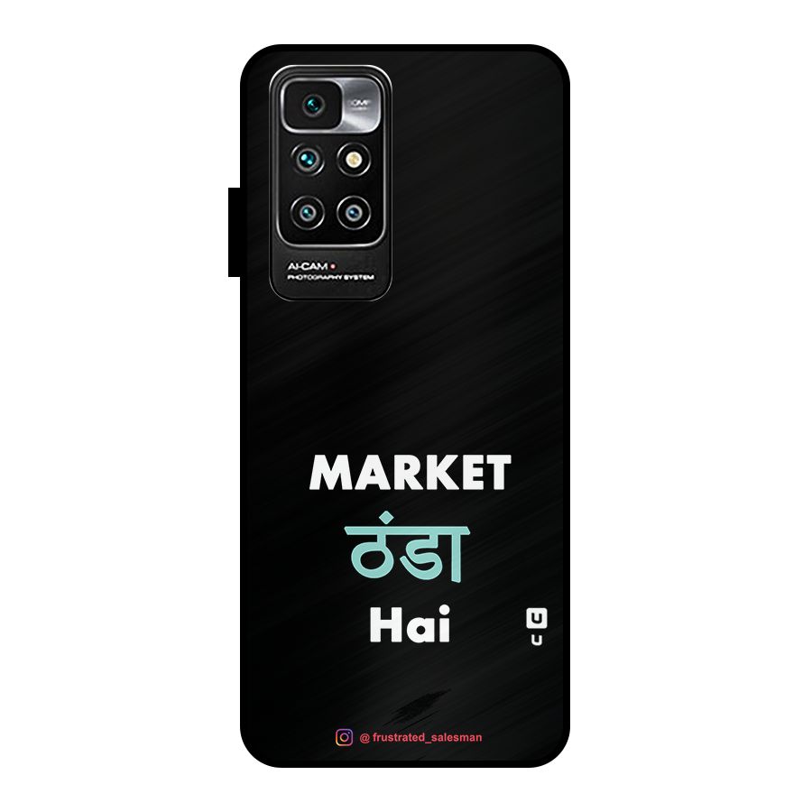 Market Thanda Hai Black Metal Back Case for Redmi 10 Prime