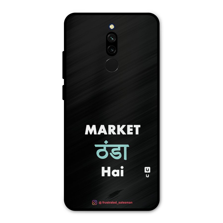 Market Thanda Hai Black Metal Back Case for Redmi 8