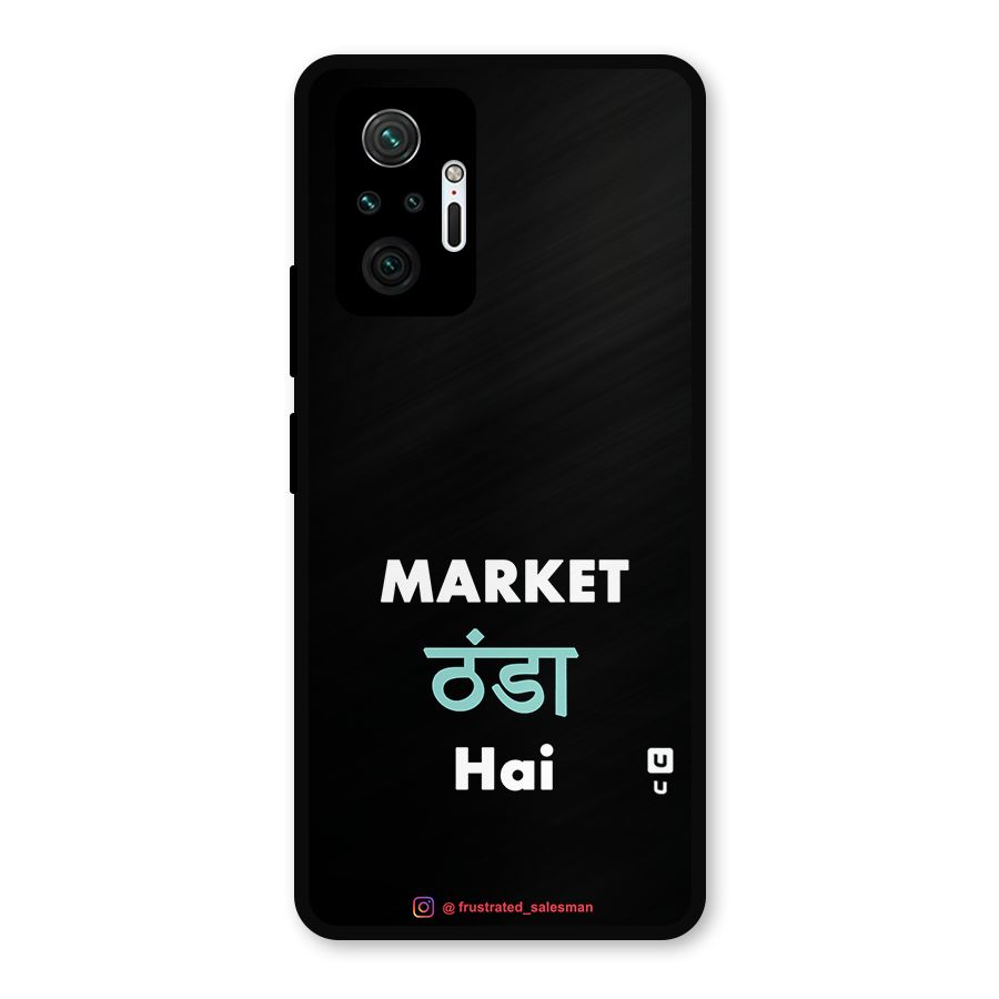 Market Thanda Hai Black Metal Back Case for Redmi Note 10 Pro Max