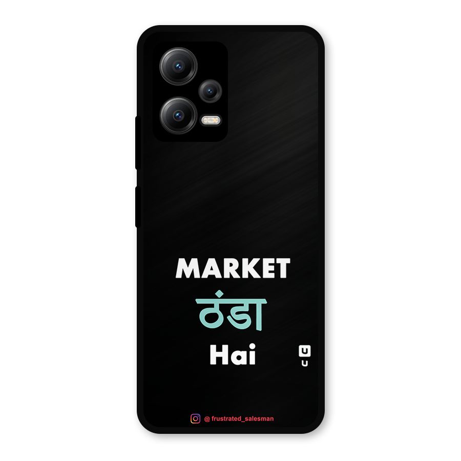 Market Thanda Hai Black Metal Back Case for Redmi Note 12 5G