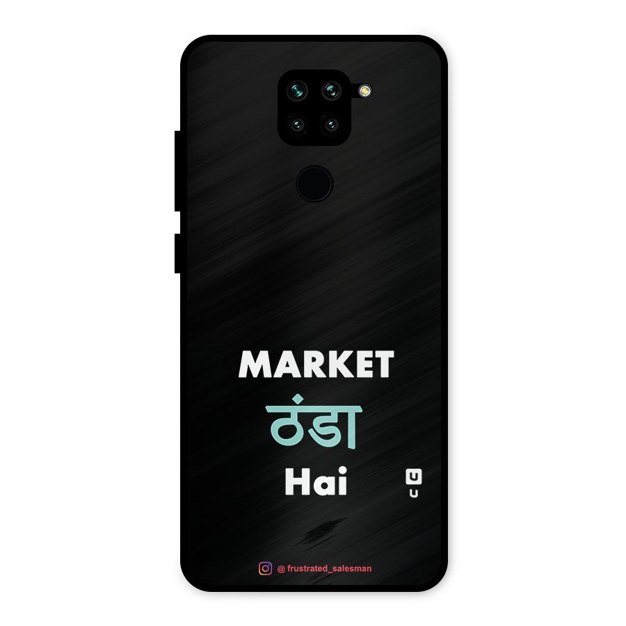 Market Thanda Hai Black Metal Back Case for Redmi Note 9