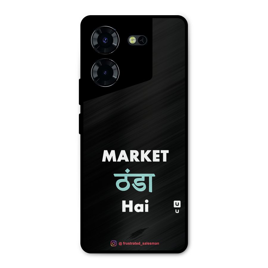 Market Thanda Hai Black Metal Back Case for Tecno Pova 5 Pro 5G