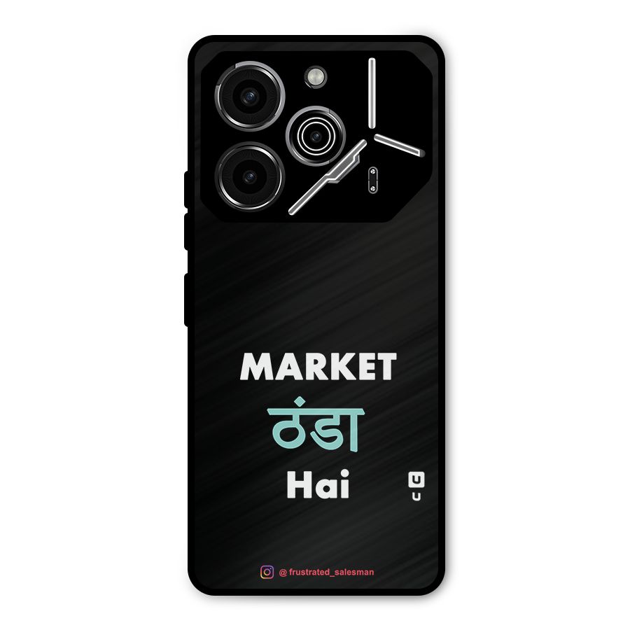 Market Thanda Hai Black Metal Back Case for Tecno Pova 6 Pro