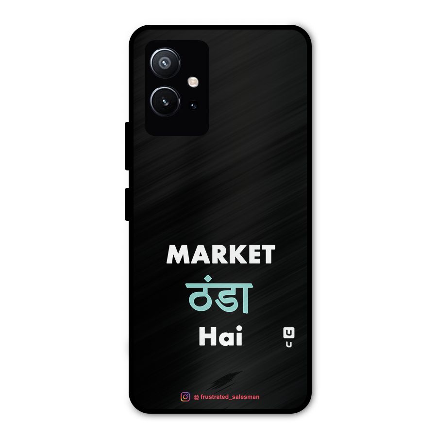 Market Thanda Hai Black Metal Back Case for Vivo T1 5G