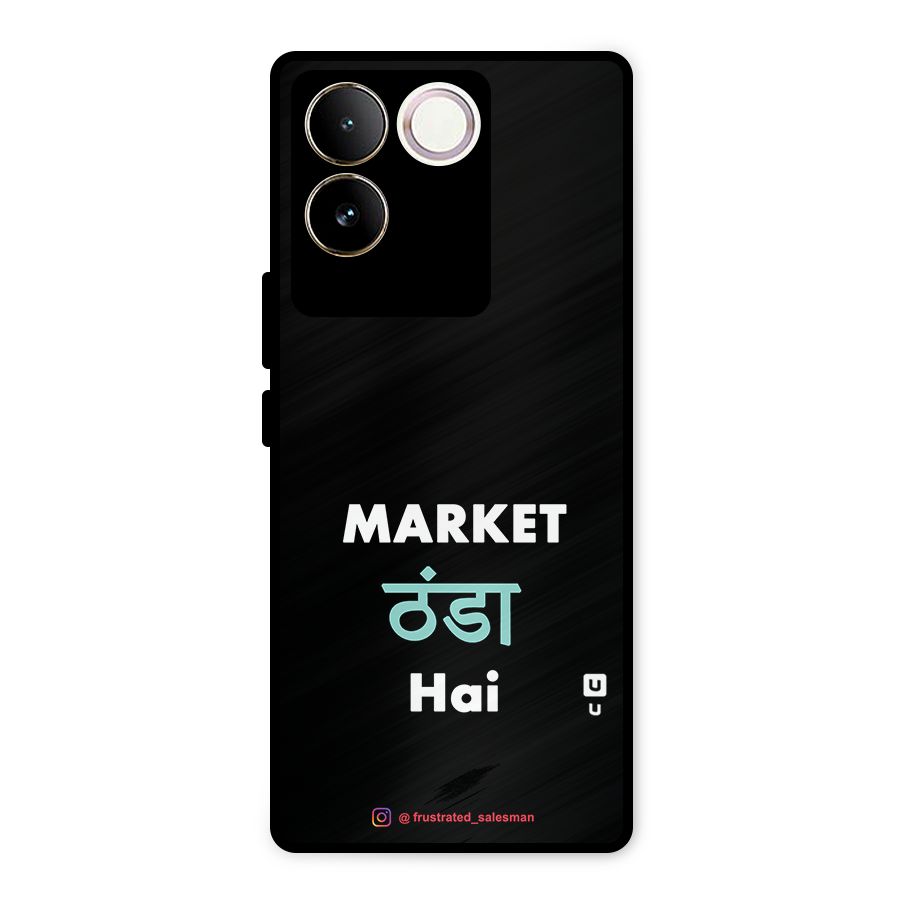 Market Thanda Hai Black Metal Back Case for Vivo T2 Pro