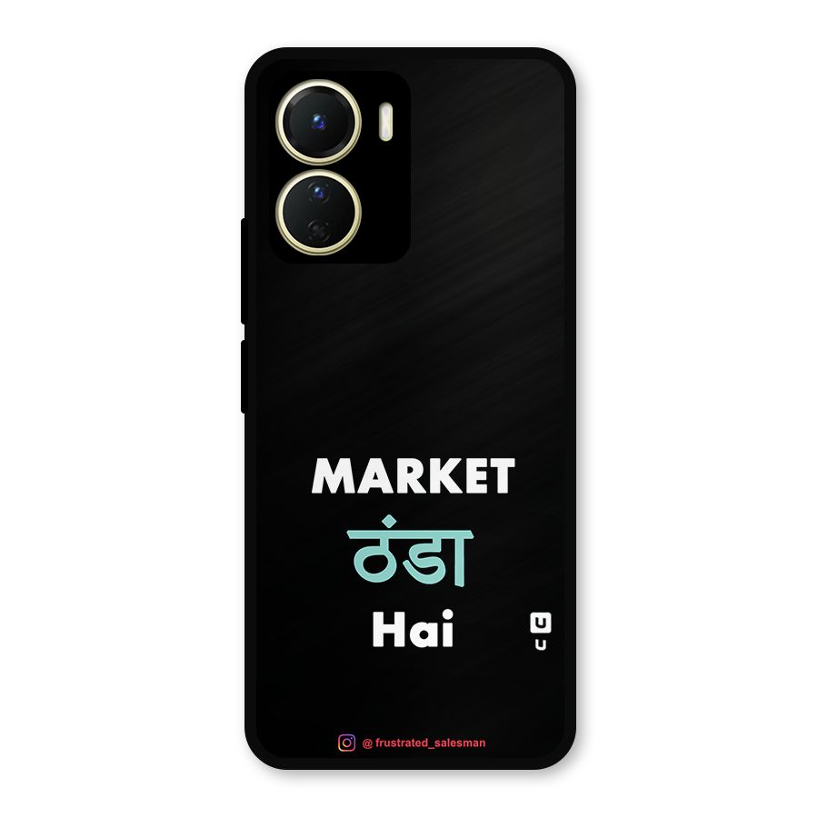 Market Thanda Hai Black Metal Back Case for Vivo T2x