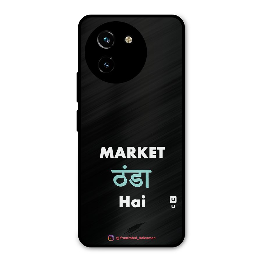 Market Thanda Hai Black Metal Back Case for Vivo T3x