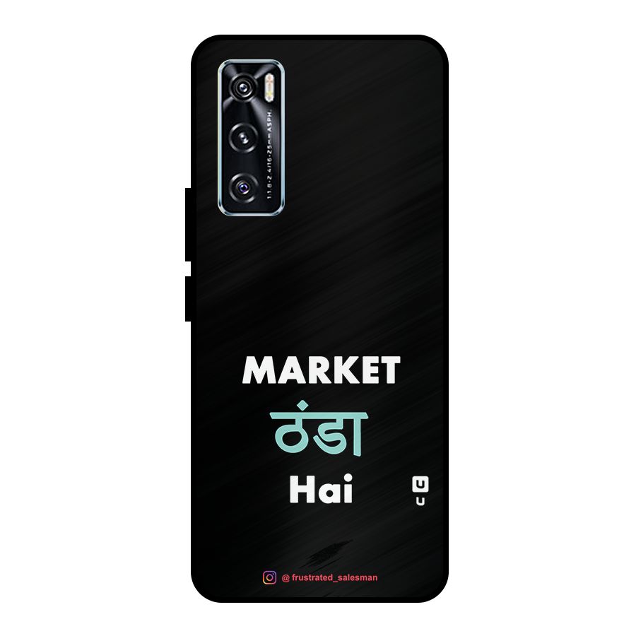 Market Thanda Hai Black Metal Back Case for Vivo V20 SE