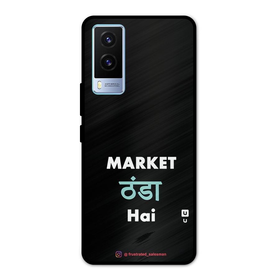 Market Thanda Hai Black Metal Back Case for Vivo V21e 5G