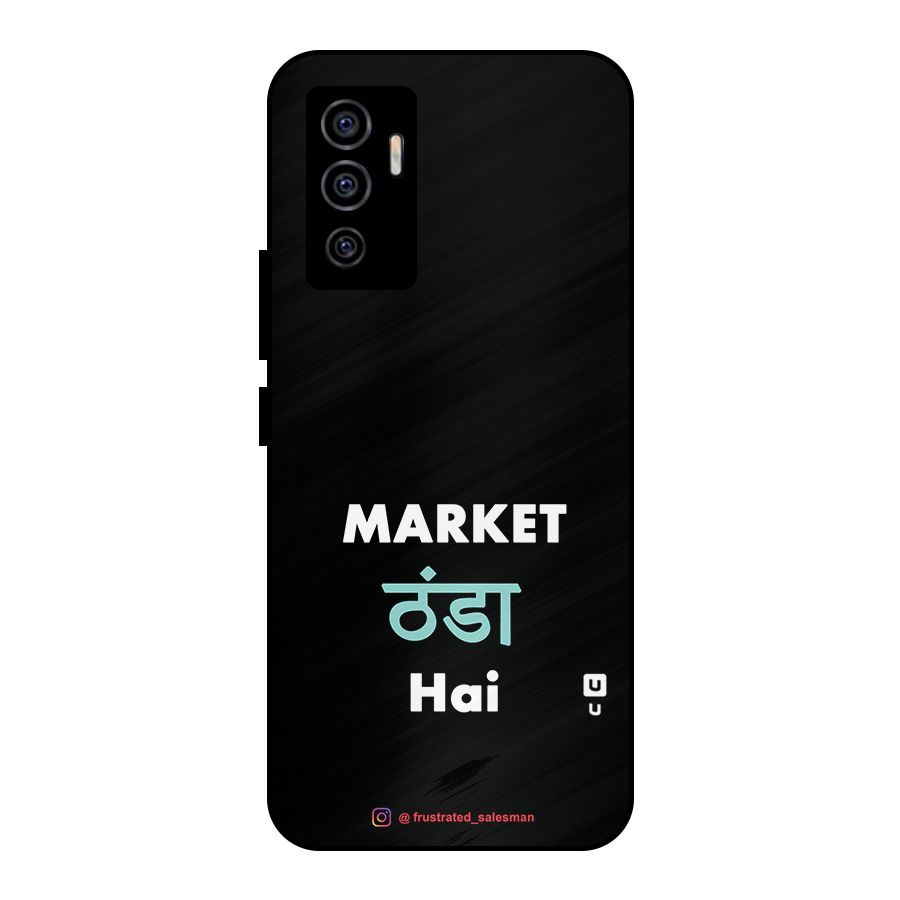 Market Thanda Hai Black Metal Back Case for Vivo V23e