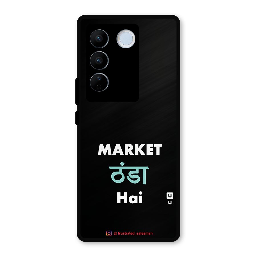 Market Thanda Hai Black Metal Back Case for Vivo V27