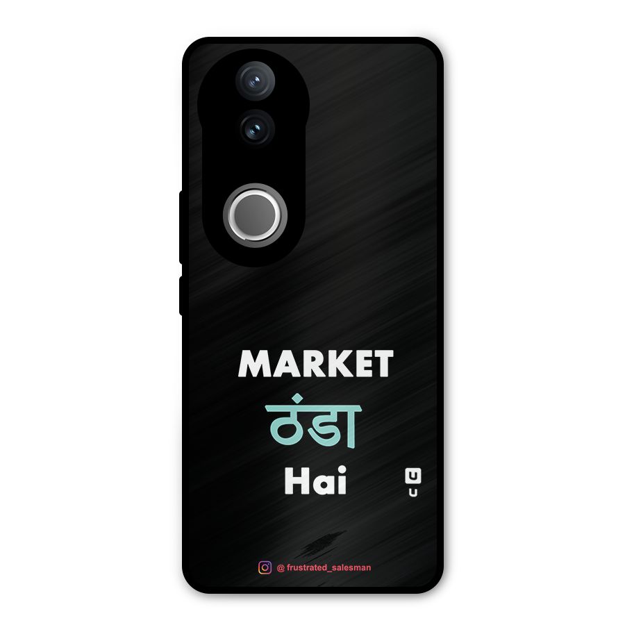 Market Thanda Hai Black Metal Back Case for Vivo V50e