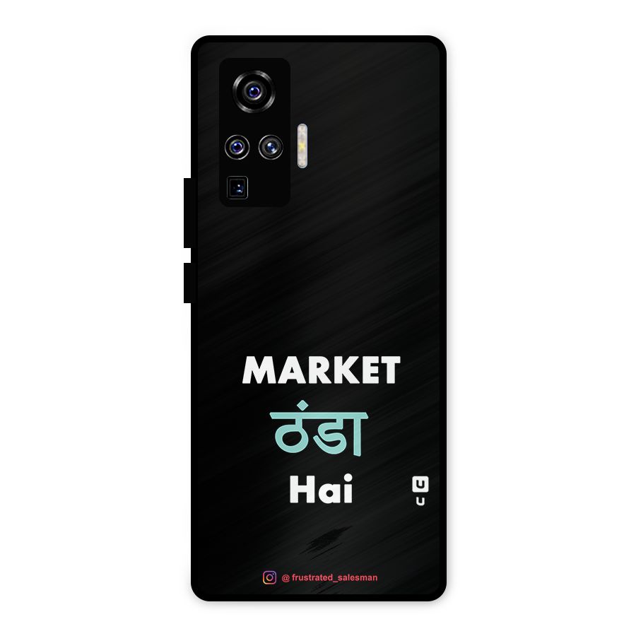 Market Thanda Hai Black Metal Back Case for Vivo X50 Pro