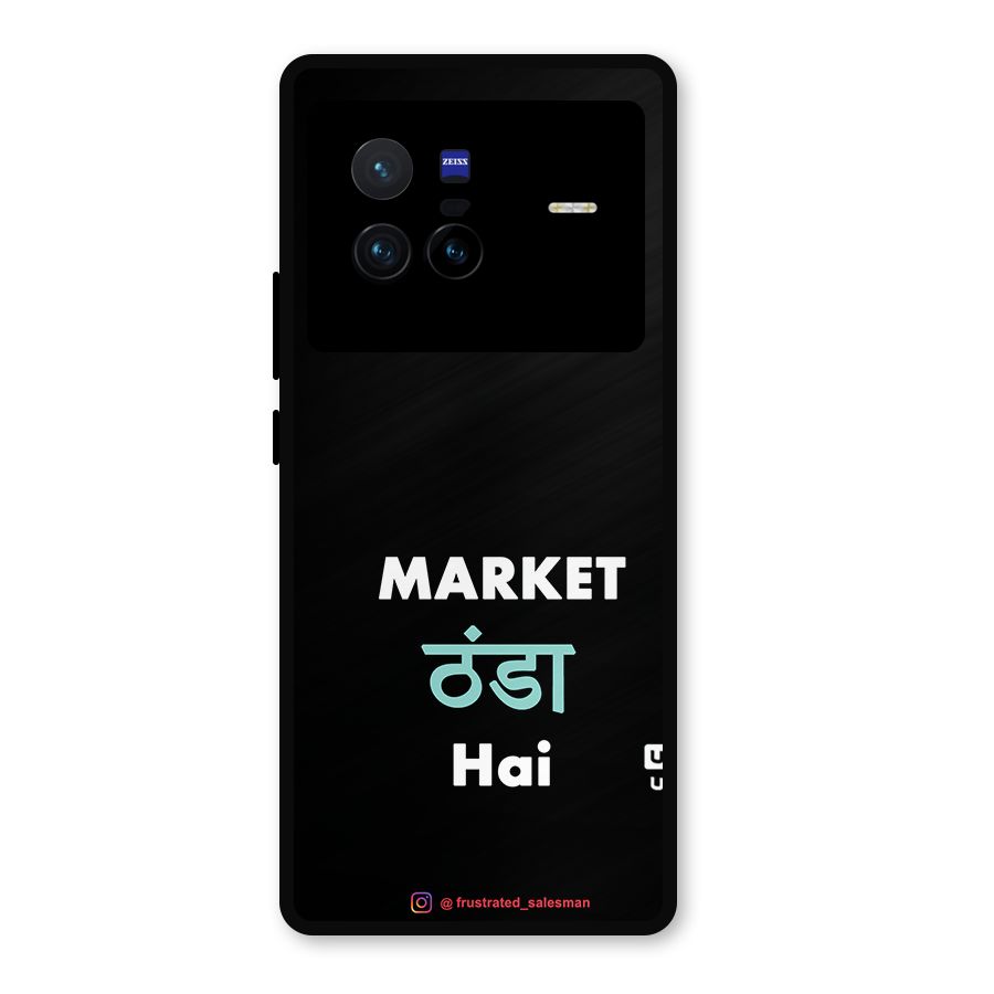 Market Thanda Hai Black Metal Back Case for Vivo X80