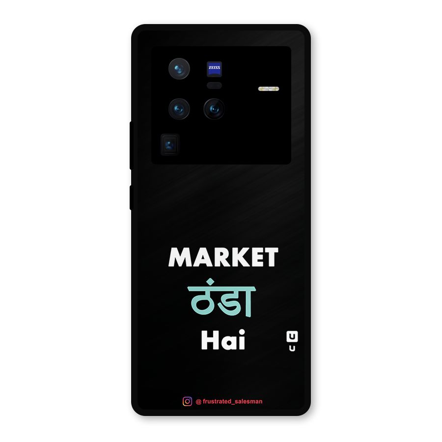 Market Thanda Hai Black Metal Back Case for Vivo X80 Pro