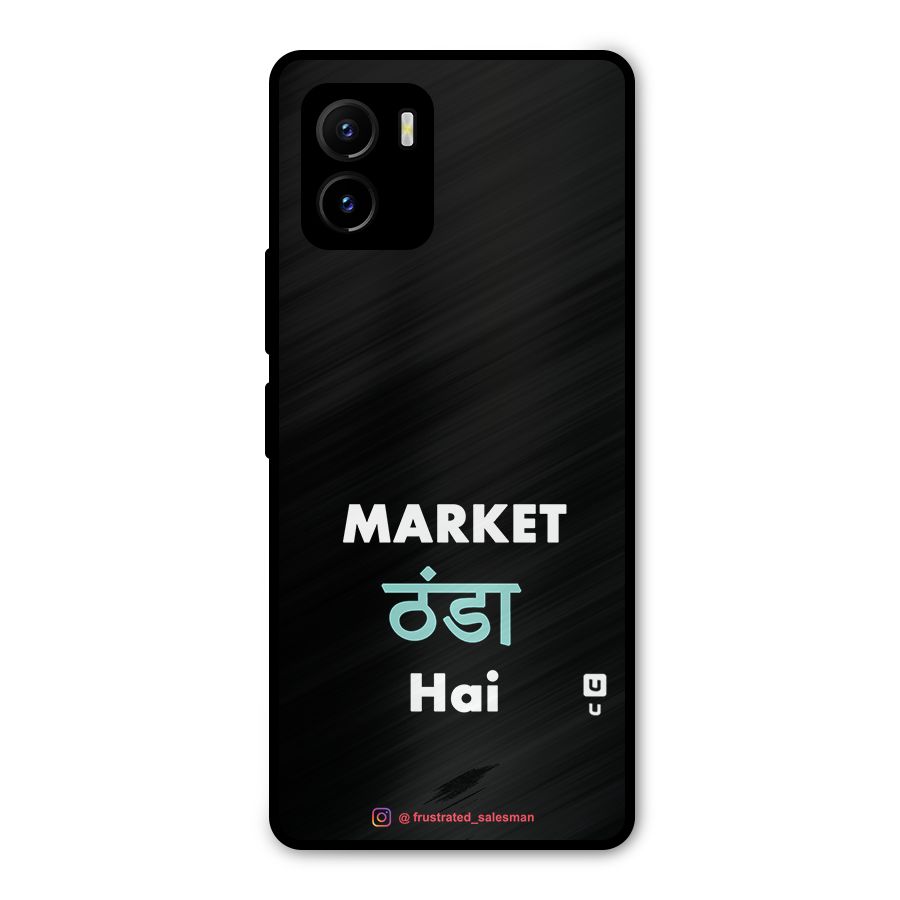 Market Thanda Hai Black Metal Back Case for Vivo Y15s