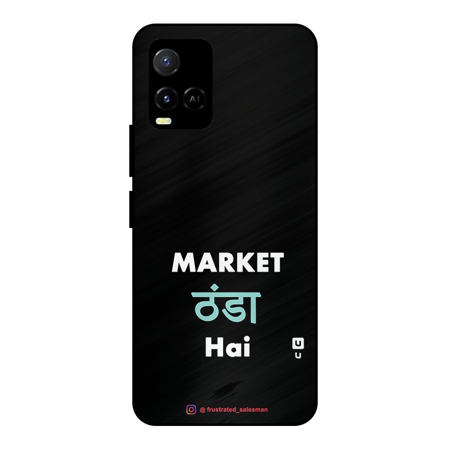 Market Thanda Hai Black Metal Back Case for Vivo Y21G