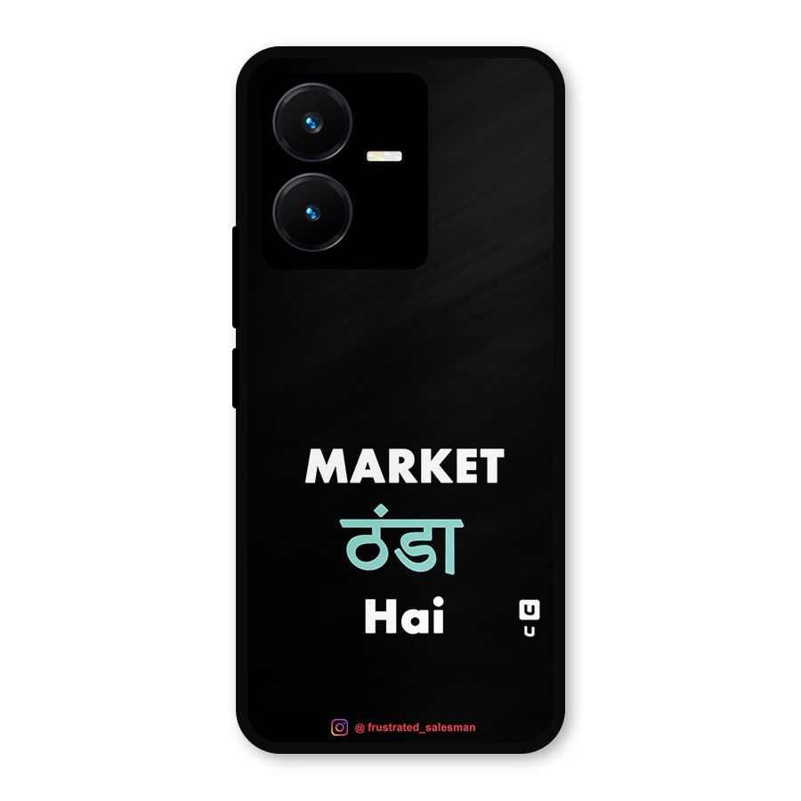 Market Thanda Hai Black Metal Back Case for Vivo Y22