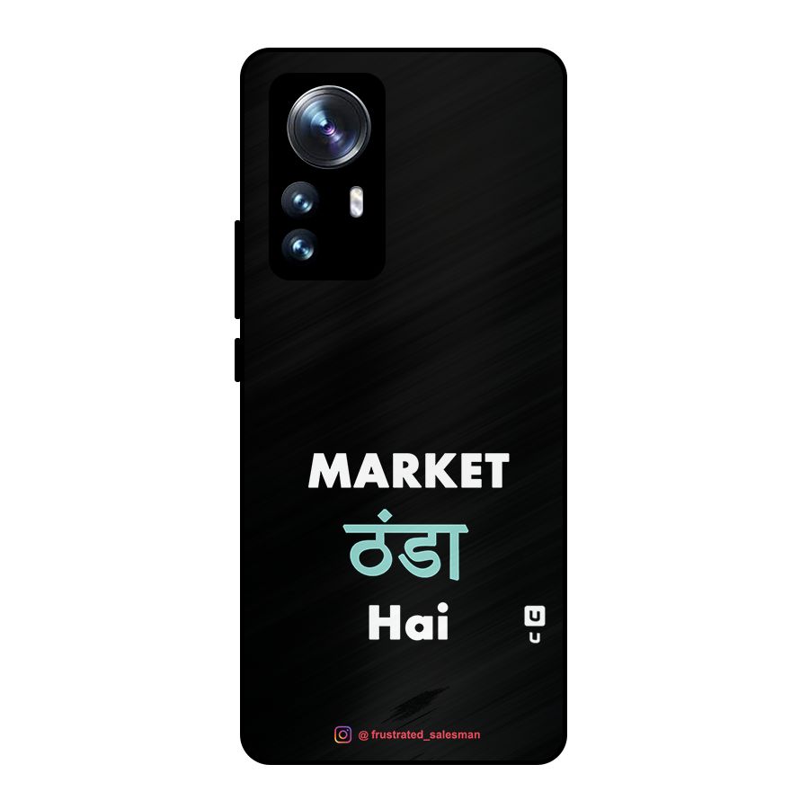 Market Thanda Hai Black Metal Back Case for Xiaomi 12 Pro