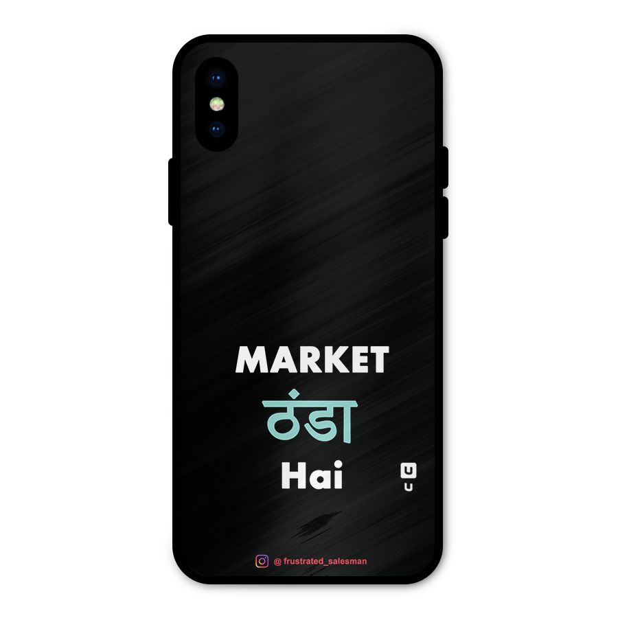 Market Thanda Hai Black Metal Back Case for iPhone X