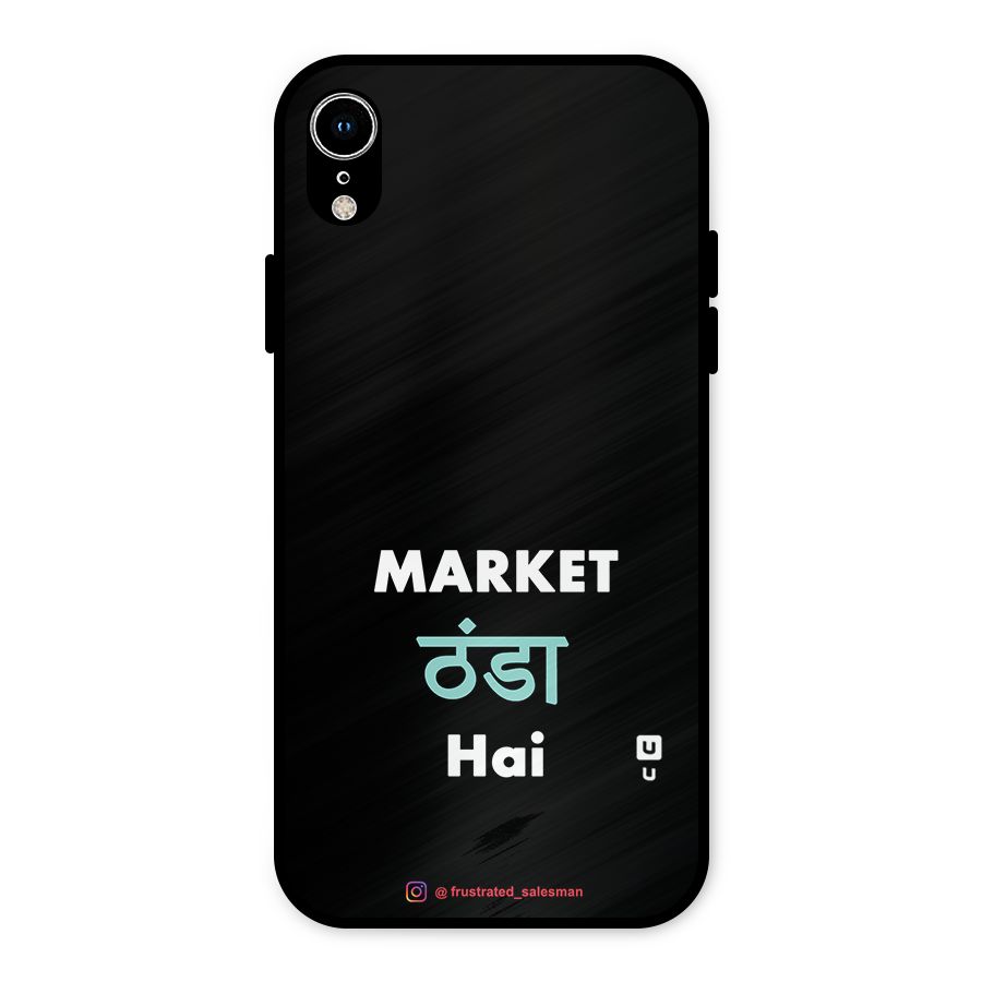 Market Thanda Hai Black Metal Back Case for iPhone XR