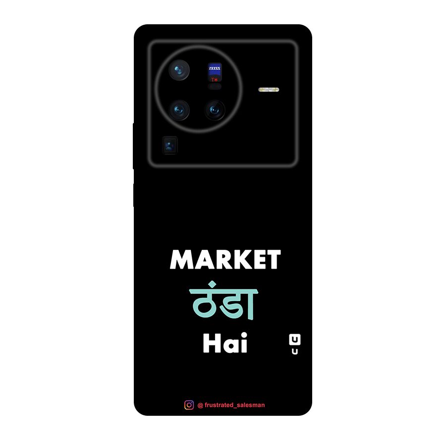 Market Thanda Hai Black Original Polycarbonate Back Case for Vivo X80