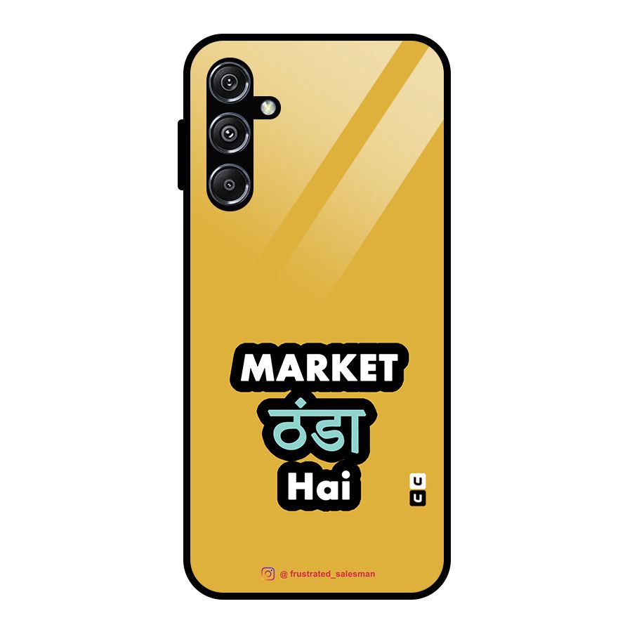 Market Thanda Hai Mustard Yellow Glass Back Case for Galaxy M34 5G