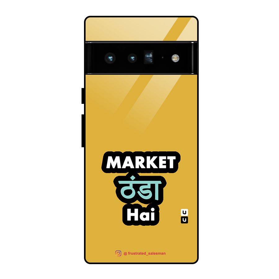 Market Thanda Hai Mustard Yellow Glass Back Case for Google Pixel 6 Pro