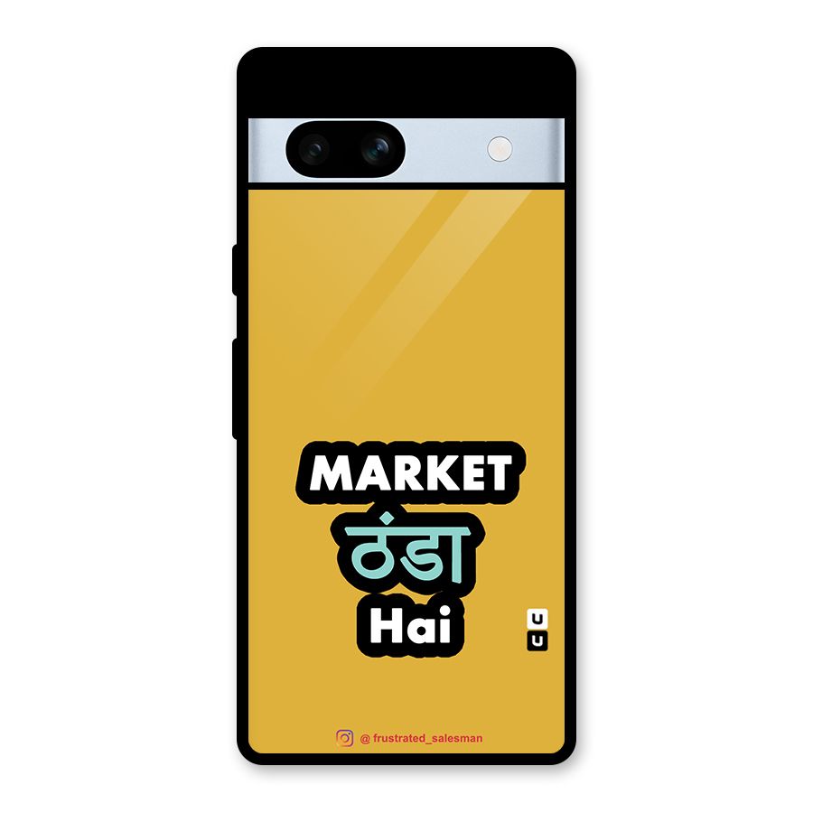 Market Thanda Hai Mustard Yellow Glass Back Case for Google Pixel 7a