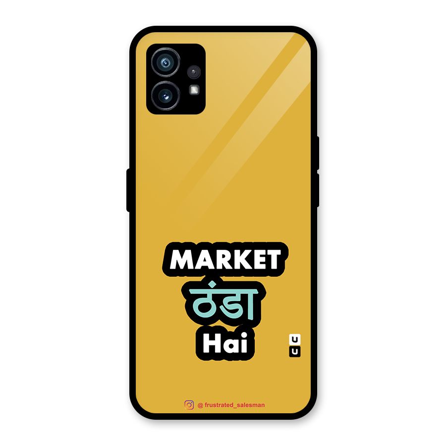Market Thanda Hai Mustard Yellow Glass Back Case for Nothing Phone 1