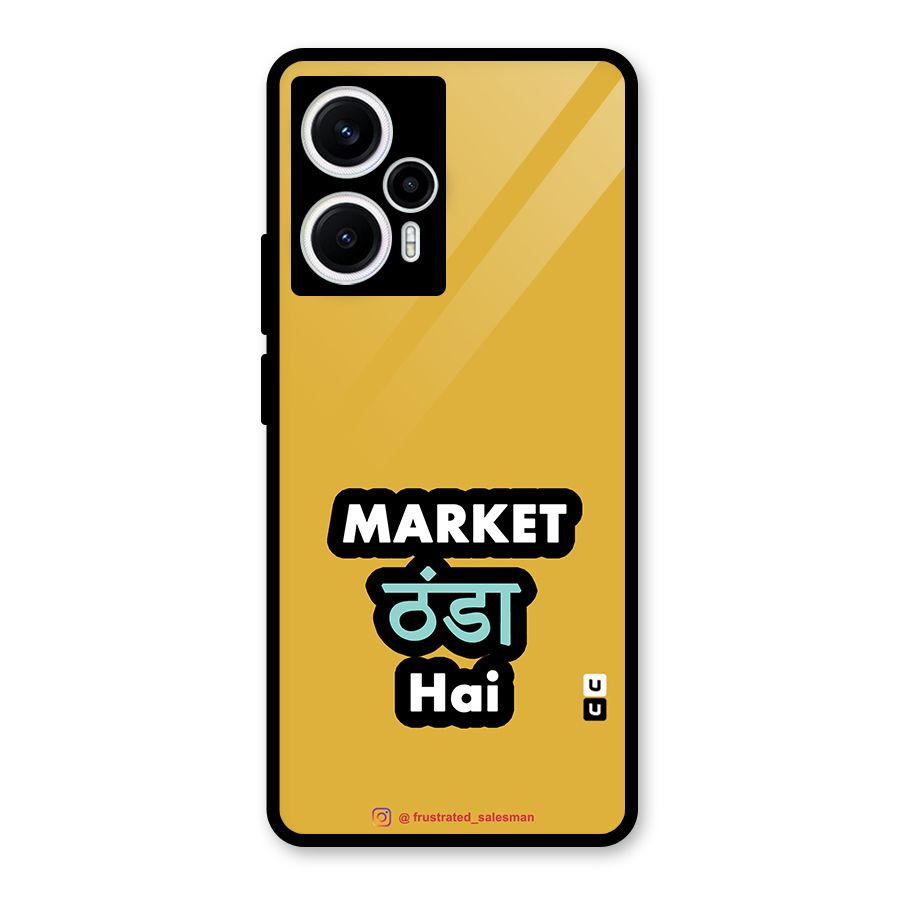Market Thanda Hai Mustard Yellow Glass Back Case for Poco F5