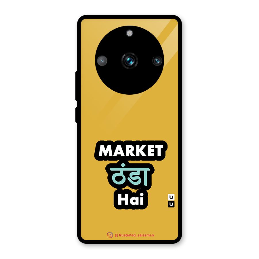 Market Thanda Hai Mustard Yellow Glass Back Case for Realme 11 Pro Plus