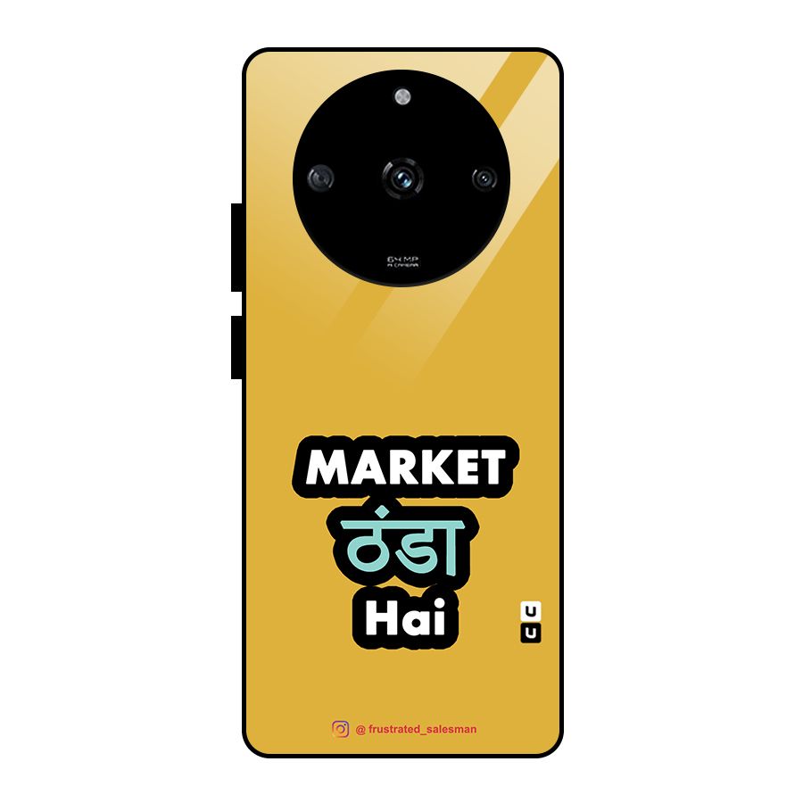 Market Thanda Hai Mustard Yellow Glass Back Case for Realme Narzo 60 5G