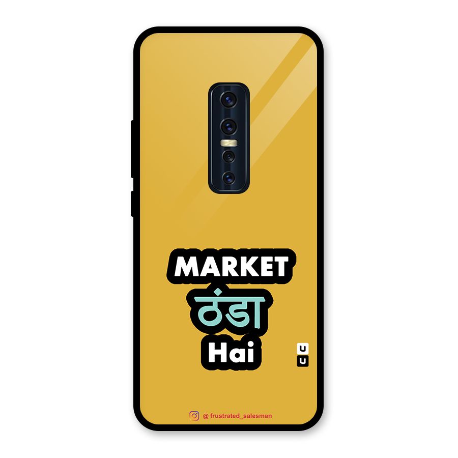 Market Thanda Hai Mustard Yellow Glass Back Case for Vivo V17 Pro
