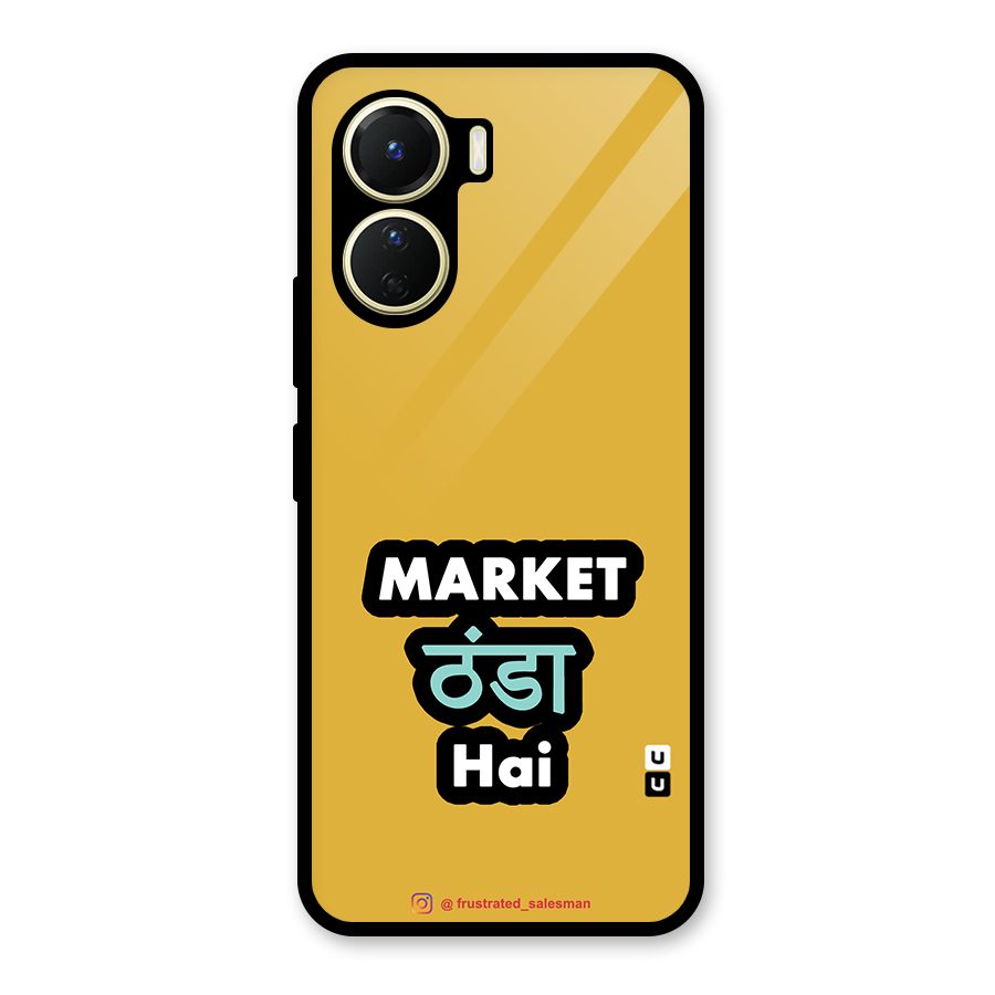 Market Thanda Hai Mustard Yellow Glass Back Case for Vivo Y56