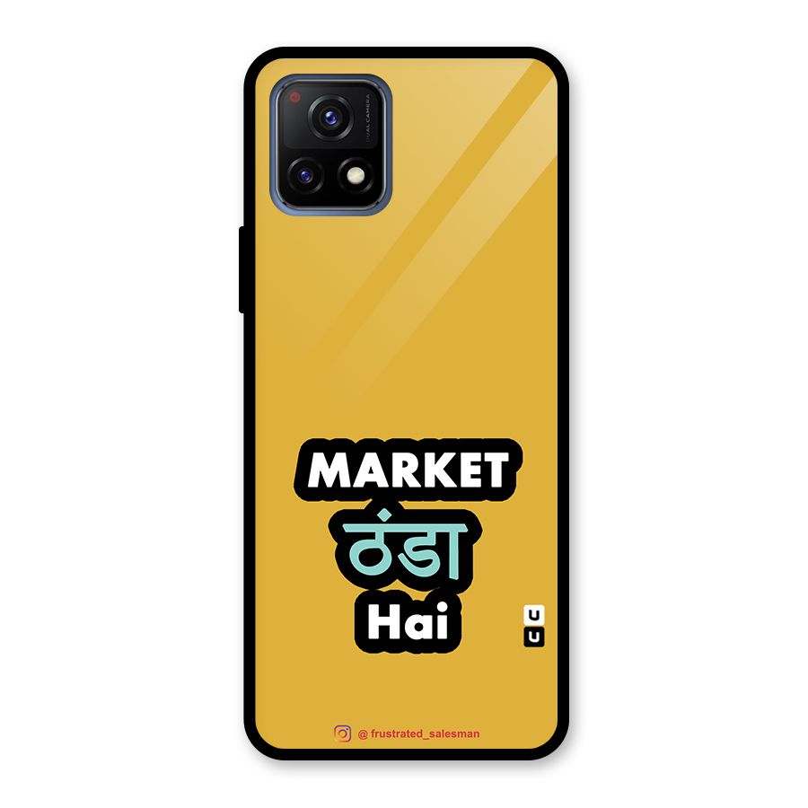 Market Thanda Hai Mustard Yellow Glass Back Case for Vivo Y72 5G