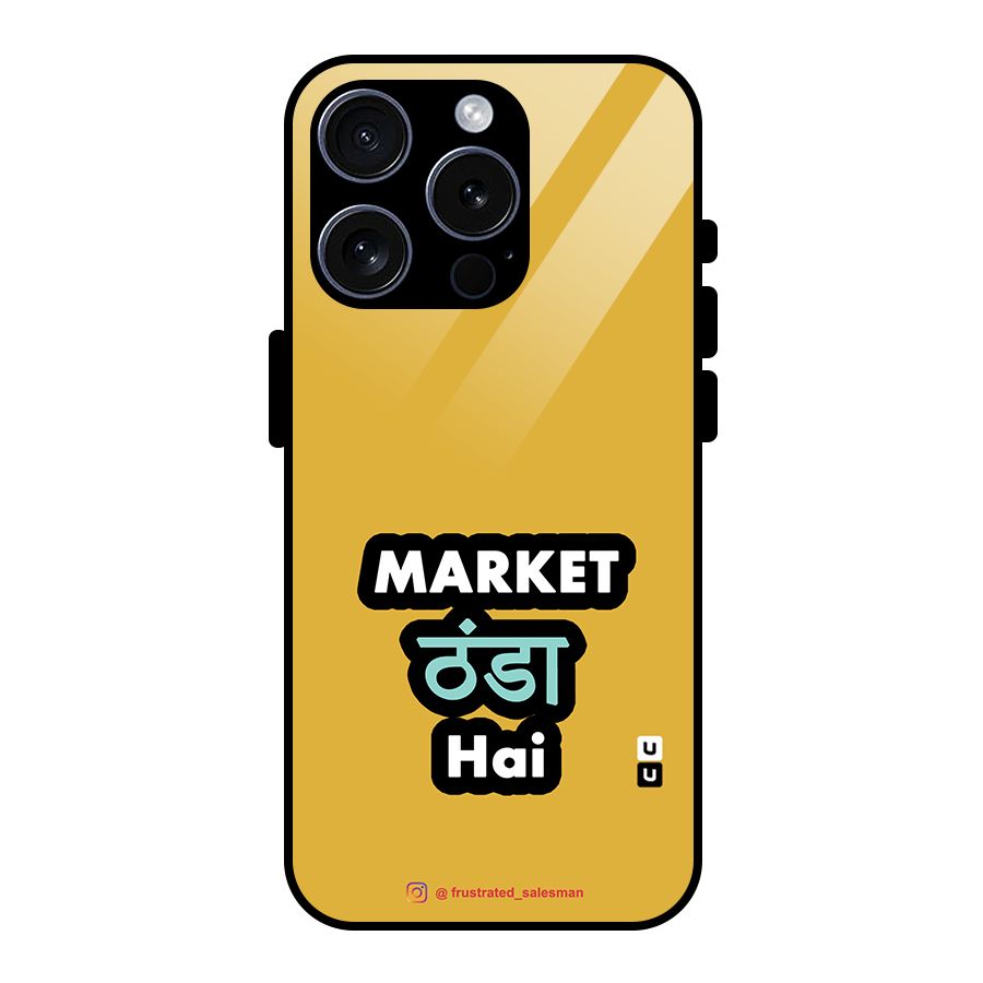 Market Thanda Hai Mustard Yellow Glass Back Case for iPhone 15 Pro