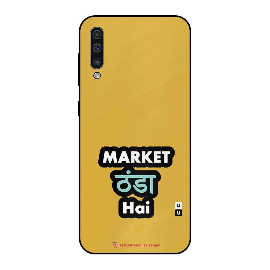Market Thanda Hai Mustard Yellow Metal Back Case for Galaxy A30s