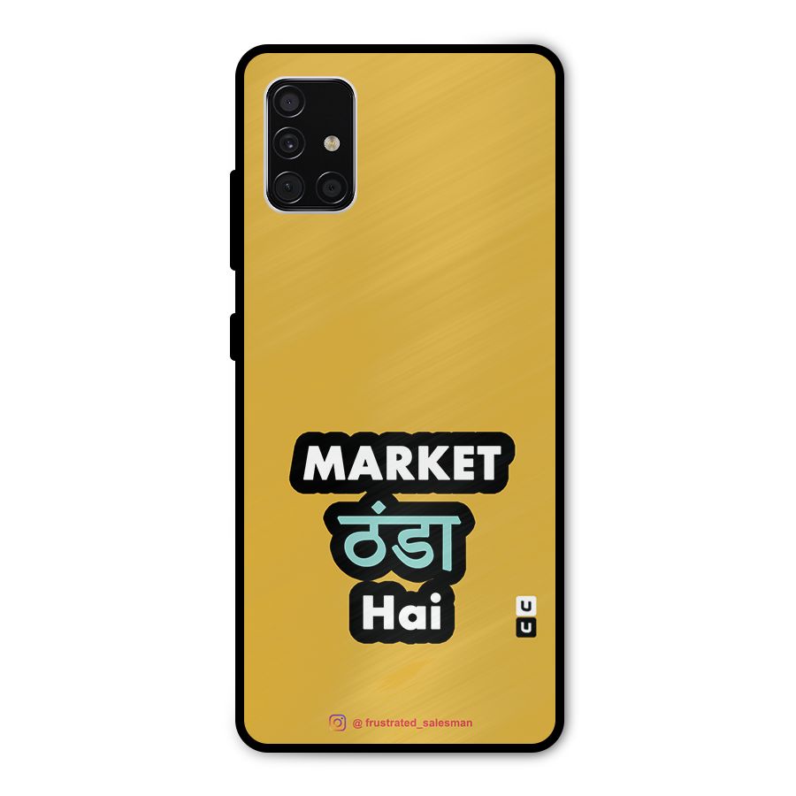 Market Thanda Hai Mustard Yellow Metal Back Case for Galaxy A51