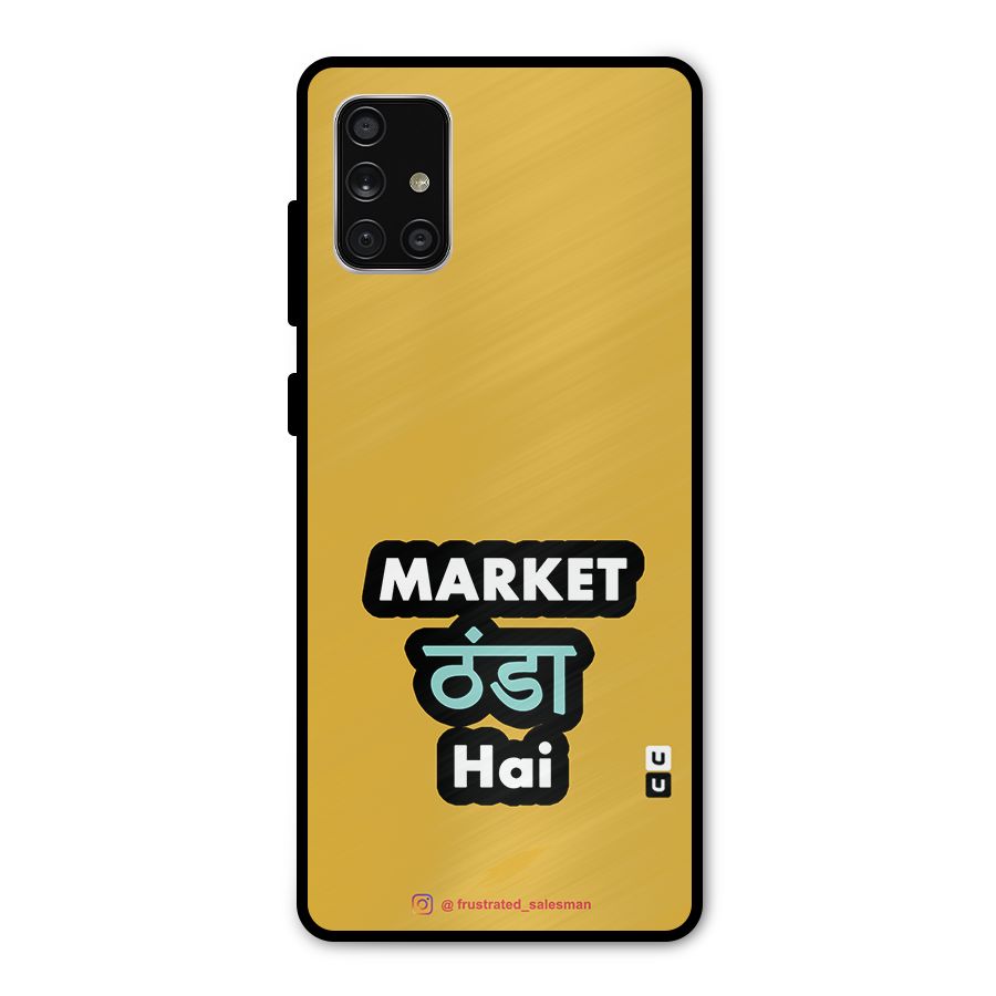 Market Thanda Hai Mustard Yellow Metal Back Case for Galaxy A71