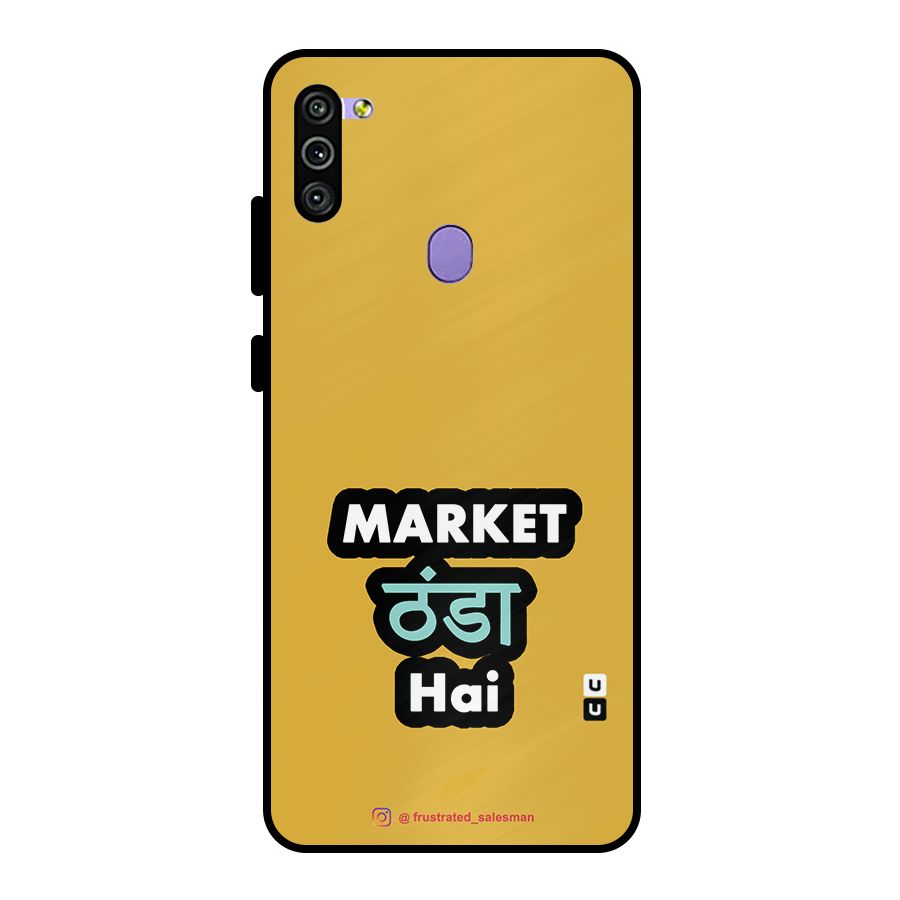 Market Thanda Hai Mustard Yellow Metal Back Case for Galaxy M11