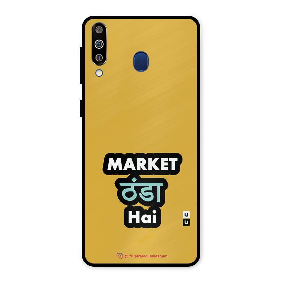 Market Thanda Hai Mustard Yellow Metal Back Case for Galaxy M30