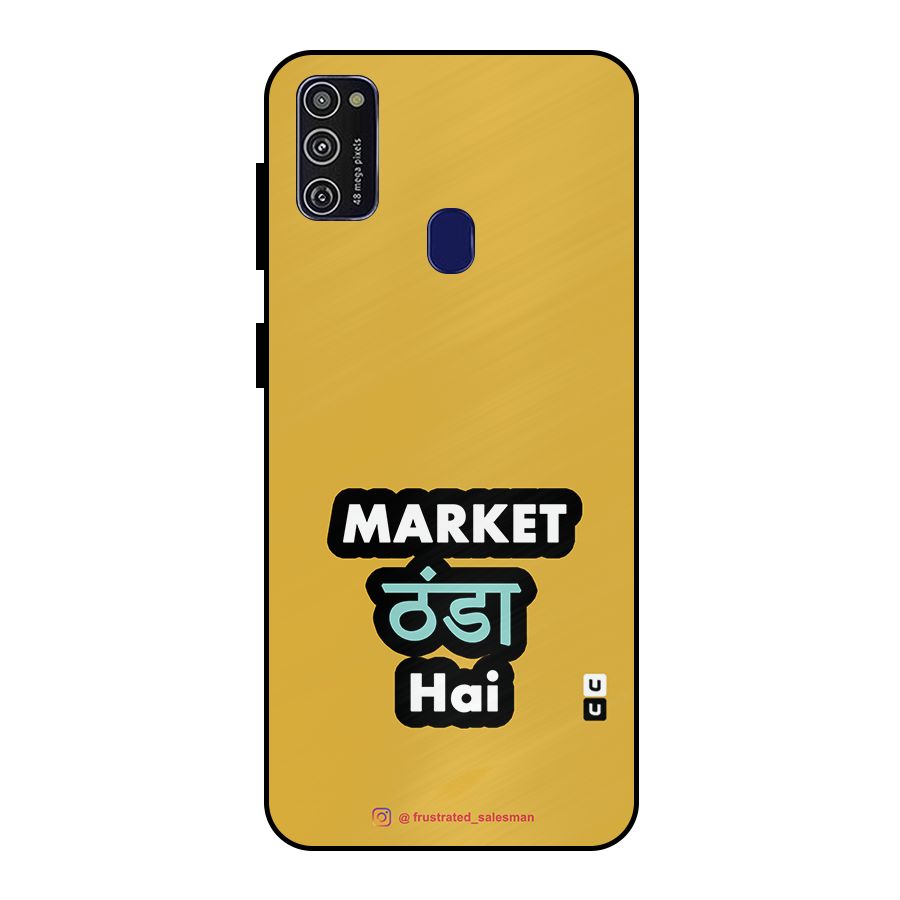 Market Thanda Hai Mustard Yellow Metal Back Case for Galaxy M30s